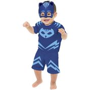 Fantasia Pj Masks Bebê Menino Gato Curta Com Máscara