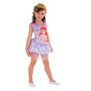 Fantasia Princesa Ariel Bailarina Infantil Com Colam Rubies G 9 - 12