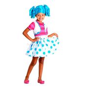 Fantasia Boneca Infantil Lalaloopsy Azul Vestido Mittens Fluff de Luxo