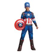 Fantasia Capitão America Infantil Deluxe Com Músculos Vingadores 2 Marvel