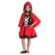 Fantasia Chapeuzinho Vermelho Infantil de Luxo Completa Com Capuz M 5 - 8