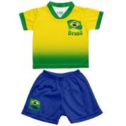 Conjunto Uniforme Bebê Brasil Degradê - Torcida Baby