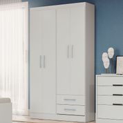 Guarda Roupa com 4 Portas e 2 Gavetas - Branco