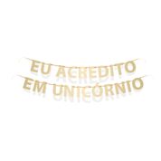 Acessórios para Festa - Faixa Decorativa - Frase Unicórnio - Cromus