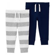 CALÇA BEBÊ MASCULINO 2PÇS CARTER´S Tamanho:18M;Cor:Azul;Gênero:Menino