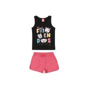 Conjunto Infantil Feminino Regata + Short Elian Tamanho:8;Cor:Preto