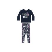 Conjunto Infantil Feminino Blusa + Calça Elian Tamanho:14;Cor:Marinho