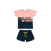 Conjunto Infantil Feminino Blusa + Short Elian Tamanho:12;Cor:Rosa Claro