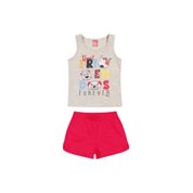 Conjunto Infantil Feminino Regata + Short Elian Tamanho:4;Cor:Mescla