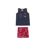 Conjunto Infantil Feminino Regata + Bermuda Elian Tamanho:8;Cor:Cinza Escuro