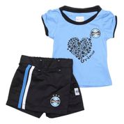 Conjunto Infantil Grêmio Short Saia Oficial