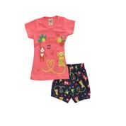 Conjunto Bebê Feminino Blusa + Short Viston Tamanho:P;Cor:Rosa;Gênero:Menina