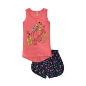 Conjunto Infantil Feminino Regata + Short Viston Tamanho:6;Cor:Rosa;Gênero:Menina