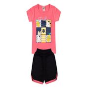 Conjunto Infantil Feminino Blusa + Short Viston Tamanho:2;Cor:Rosa;Gênero:Menina