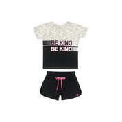 Conjunto Infantil Feminino Blusa + Short Elian Tamanho:12;Cor:Mescla