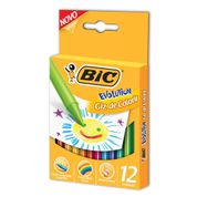 Giz de Cera - Fino - 12 Cores - Evolution - BIC