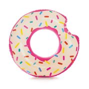 Acessórios de Praia e Piscina - Bóia Redonda - 107 Cm - Rosquinha Donut - Rosa - Intex