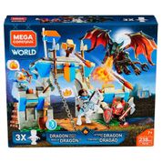 Blocos de Montar - Mega Construx World - Playset de Batalha - Luta com o Dragão do Castelo - Mattel