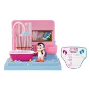 Mini Playset e Boneca - Baby Secrets - Hora do Banho - Bebê Pinguim - Candide