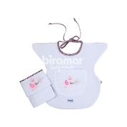 Conjunto Babador e Pano de Boca - Baby Oncinha Rosa - Biramar