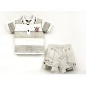 Conjunto Corinthians Polo e Bermuda Revedor