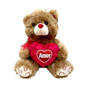 Urso De Pelucia Com Coracao Amor Marrom Fizzy