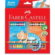 Lapis De Cor 48 Cores Bicolor 24 Lapis Faber Castell