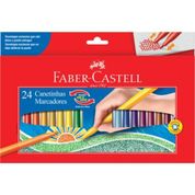 Caneta Hidrografica Ponta Vai e Vem Faber Castell 24 Cores