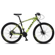 Bicicleta Colli Alumínio Urbana Trilha 21 Marchas Aro 29 Aero Suspensão Dianteira Verde Preto