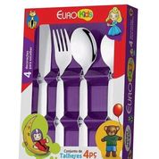 Conjunto De Talheres Infantil Inox Encanto 4 Peças Euro Home