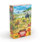 Quebra-Cabeça 100 Peças - Filhotes da Savana - Grow