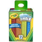 Crayola - Giz Chalk Quadrado P/calçada com 12 Cores Lavável