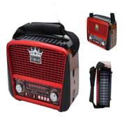 RADIO RETRO ANALOGICO ENERGIA SOLAR AM FM BLUETOOTH USB SD CAIXA DE SOM PORTATIL PARA CAMPING PRAIA RECARREGAVEL