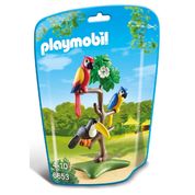 6653 Playmobil Saquinho Animais Zoo Pequeno - Papagaio e Tucano