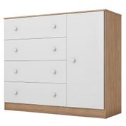 Cômoda Sapateira Infantil 99cm 1 Porta 4 Gavetas Íbis I03 Cartagena/Branco -  Mpozenato