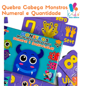 Quebra Cabeça Monstros Numeral e Quantidade