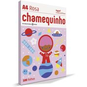 Papel Sulfite - A4 - Rosa - Pacote 100 Folhas - Chamequinho