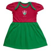 Vestido Infantil Fluminense Canelado Torcida Baby