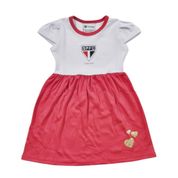 Vestido Infantil São Paulo Canelado Torcida Baby