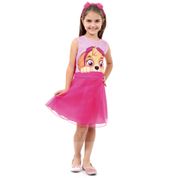 Fantasia Infantil - Patrulha Canina - Sky - Vestido e Tiara - Sulamericana - P