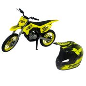 Moto de Brinquedo Cross Pro Tork Rider com Mini Capacete Amarela