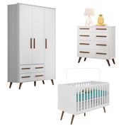 Conjunto Quarto Infantil Maple Branco com Colchão