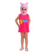 Fantasia Peppa Pig Porquinha Infantil Completa Com Gorro