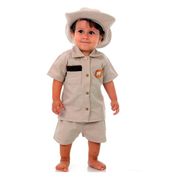 Fantasia de Safari Bebê Luxo Com Camisa Bermuda e Chapéu