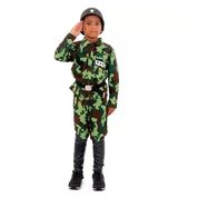 Fantasia de Soldado do Exercito Infantil Com Capacete