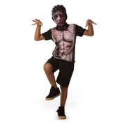 Fantasia de Halloween Infantil Masculino Zumbi Infectado com Máscara G 9 - 10