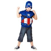 Fantasia Capitão America Infantil Peitoral Musculo e Máscara