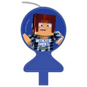 Vela Minecraft Authentic Games Para Bolo de Aniversário