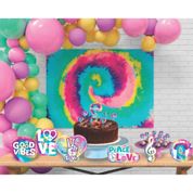 Festa Tie Dye Infantil Kit Decoração de Aniversário Com 38 Peças