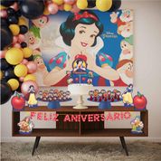 Festa Branca de Neve Kit Aniversário Fácil em EVA com 39 Peças